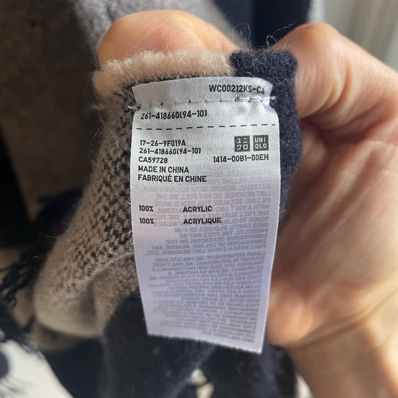 Navy blue and grey Uniqlo cape - Picture 4 of 4